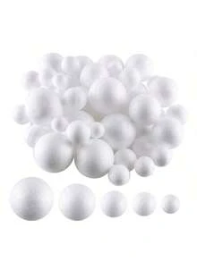 50/30/20/10/4/1pcs Polystyrene Foam Balls, White PS Styrofoam Round Balls, Multi-Size Suitable For Wedding Decor, Birthday Decor, Home Decor, School Decoration, Christmas Party Decor, Paintable DIY Craft Decoration Balls - White - View 8