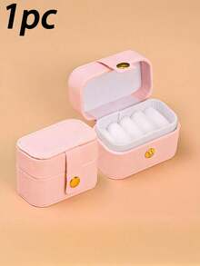 1 件，便携式迷你戒指盒，女士珠宝盒，PU 皮革项链珠宝展示盒，简易家居珠宝收纳盒，旅行收纳盒，精致迷你，耳环，珠宝，收纳盒，耳环，收纳盒，耳环，戒指，项链，手链收纳盒，返校必备品，难忘的节日礼物，伴娘礼物，迷你展示收纳盒，礼品包装盒，旅行必需品，母亲节礼物