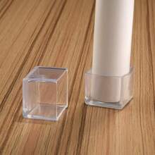 4/8/12pcs Transparent Plastic Chair Leg Covers, Oval, 30x30mm, Durable Floor Protectors, Chair Leg Protectors