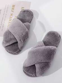 Personalized Fluffy Slippers/Fluffy Cross Slippers/Fluffy Slippers/Bridesmaid Gift/Custom Bride Slippers/Bride To Be Gift/Bachelorette Party