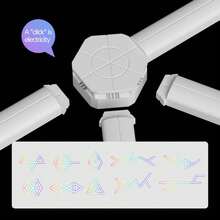 6/9/12通道智能RGB声控变色LED灯，1600万种颜色选择；蓝牙语音控制，DIY定制房间装饰灯；卧室氛围照明，电竞节奏灯；展览照明，无盲区；适用于卧室装饰、游戏室等。 - 彩色 - 查看 10