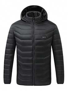 Men's Heated Clothing, Winter Warm Jacket, 21-Zone Multi-Directional Heating System, Recommended For Outdoor Cycling And Skiing, Casual, Fashionable And Popular Style, Winter Warmth, USB Power Supply, Without Power Bank - 黑色 - 查看 7