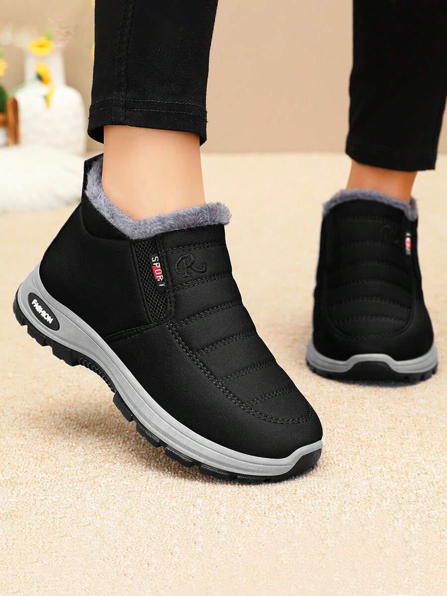 زوج من بوت الثلج الدافئة من الفليس، بوت شتوية جديدة للرجال لعام 2025 بمقاسات كبيرة للمسنين، بوت قصيرة عالية الأعلى، بوت سير سميكة دافئة للمتوسطي العمر، بوت ثلج يمكن ارتداؤها من قبل الجنسين