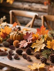 50 piezas/20 piezas/18 piezas Piñas de pino de Acción de Gracias, piñas de pino de cosecha de otoño, decoraciones de hojas de arce DIY, piñas de pino de cosecha, Navidad, adecuadas para fiestas festivas, Acción de Gracias, festival de cosecha, cosecha de otoño, cultivos de otoño, accesorios de decoración de Año Nuevo (estilo aleatorio) Viene con cuerda de cáñamo, regalo de piña mini DIY para cumpleaños, graduación, decoración colgante de árbol de Navidad de piña de Navidad, Navidad