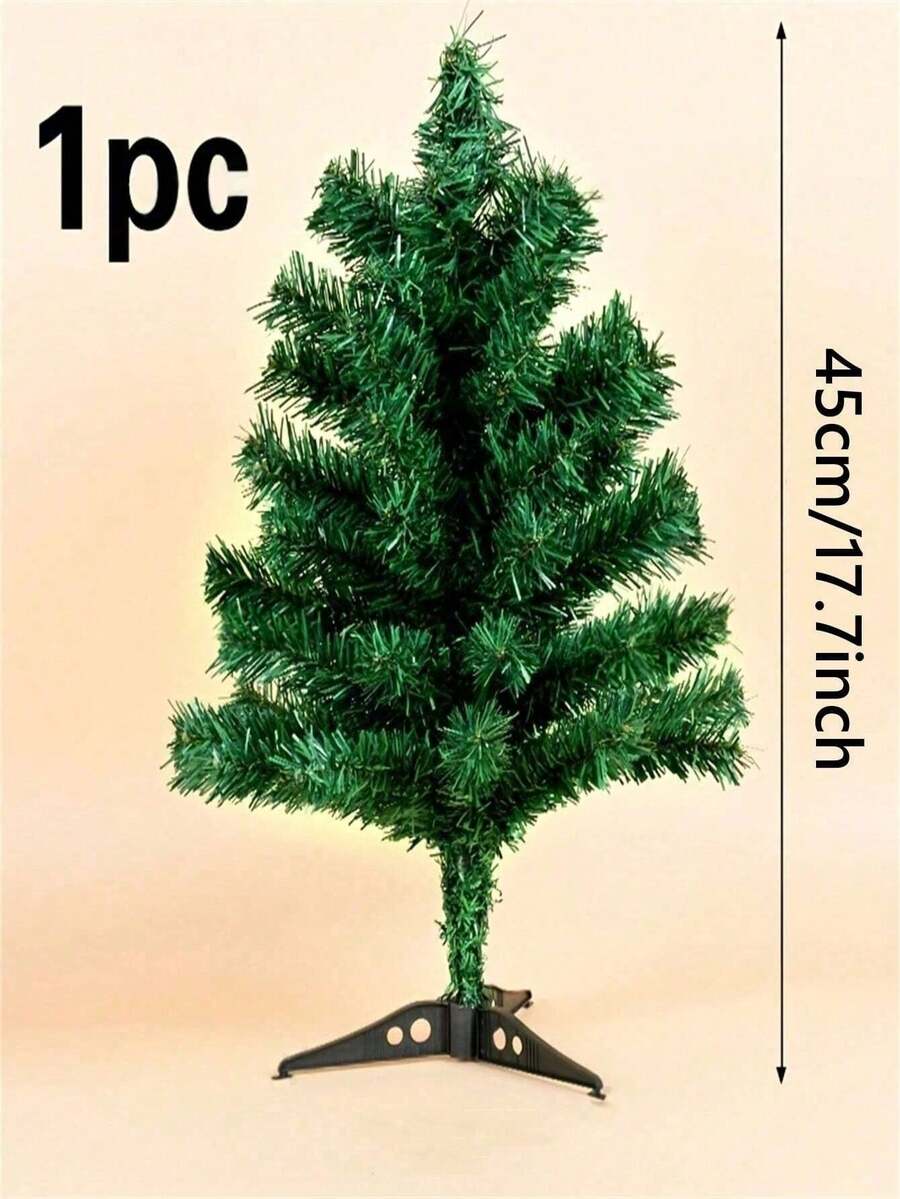 1 pieza, Árbol de Navidad artificial de abeto canadiense con Body completo con soporte de plástico, decoración de escena, decoración de habitación, decoración del hogar, decoración de fiesta navideña, decoraciones navideñas. Los accesorios y colores de la bolsa decorativa se seleccionan al azar.