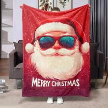 Flanelowy koc świąteczny z nadrukiem cyfrowym – miękki, ciepły i wielofunkcyjny na sofę, do biura, łóżka, na kemping i w podróż – uniwersalny prezent na każdą porę roku