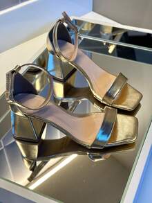 GISELE CLASSIC SANDAL WITH 6CM HEEL - 金色 - 查看 4