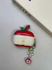 Apple-Shaped Silicone Protective Case Compatible With Apple 4, 2 Wireless Bluetooth Earphones, 3, 4 Pro, Anti-Fall With Lanyard, Suitable For Men And Women - Red - View 11