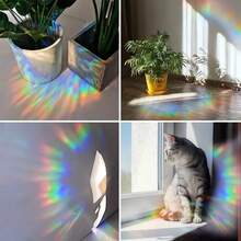 11pcs/Set Rainbow Maple Leaf Window Stickers - Rainbow Prism Stickers, Non-Adhesive Autumn Sun Catchers, For Bird Strike Prevention, Vibrant PVC Sheets With Glossy Surface, Easy To Install, Window Decals | Vivid Leaf Design | Prism Effect, Colorful Window Decor, Holiday Atmosphere, Colorful Rainbow Prism Static Cling Glass Stickers, Colorful Bird Collision Prevention Catch Light Window Stickers, Self-Adhesive Decorative Stickers, Atmosphere Arrangement Window Decor Stickers, Matte Surface, Easy To Apply And Remove, Double-Sided Visible, Suitable For Home Decor - Multicolor - View 5