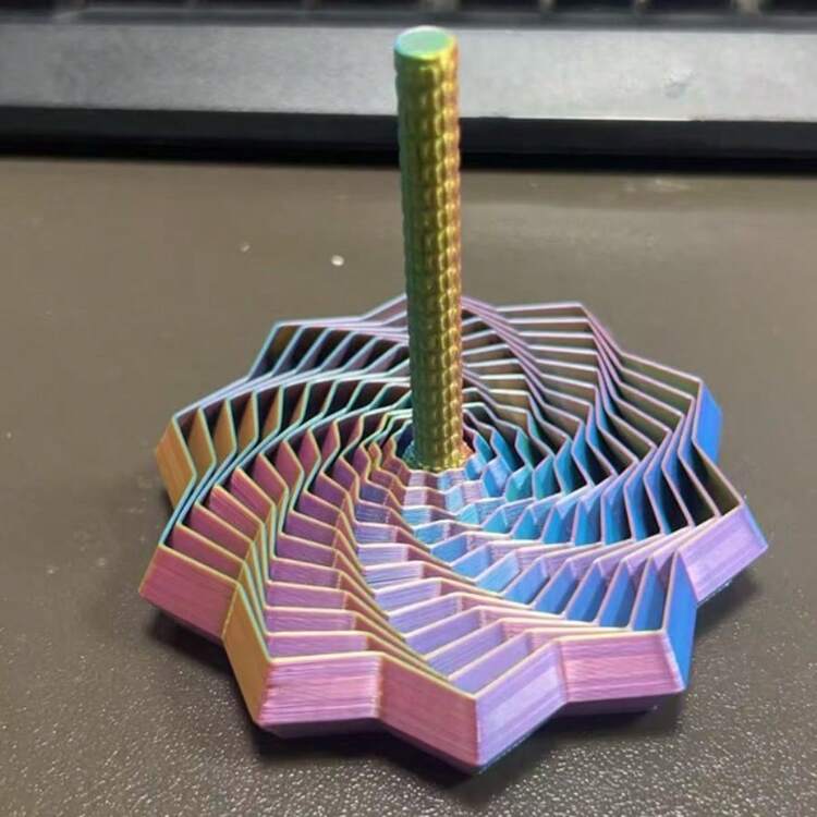 3D打印星形多边形指尖玩具，3D折叠结构手指减压玩具，视听放松玩具，桌面摆件，复活节礼物，生日派对礼物，理想的节日礼物 - 彩色 - 查看 2