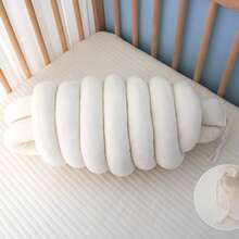 1 pieza Parachoques de cuna hecho a mano con bola de cuerda trenzada (5m), Barrera de para cama de bebé - Multicolor - Ver 5