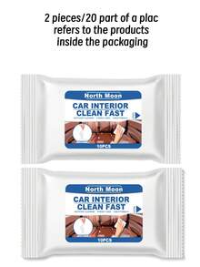 10 piezas/Paquete Tamaño de prueba, 2 paquetes Tamaño económico, 4 paquetes Paquete de valor, 6 paquetes Tamaño a granel Toallitas húmedas para limpieza de automóviles, limpieza práctica para el interior del automóvil, salpicadero, asientos, ventanas, puertas, zona de los pies, sin necesidad de agua
