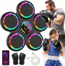 Maquina de Boxeo Musical, Music Boxing Machine con Modos y Volumen Ajustables, con Bluetooth, Apto para Adultos y Niños - Multicolor - Ver 8