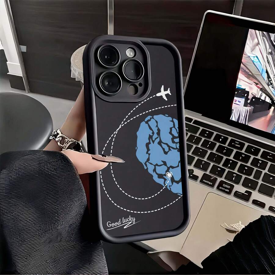 Conjunto de Dos Fundas para Teléfono con Diseño de Corazón de Pareja, Perfecto para Viajes Mundiales, Compatible con los Modelos de 11 a 16, Incluyendo las Versiones Pro y Plus - Color mixto 1 - Ver 1