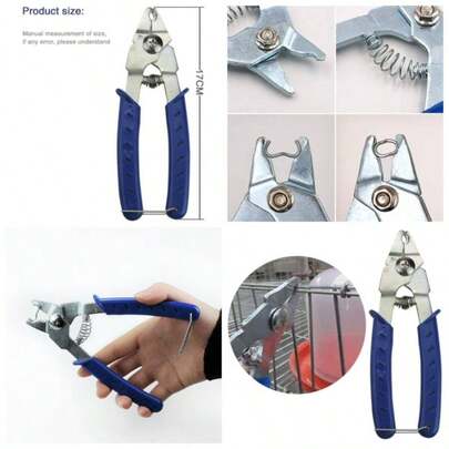 Alicates de anillo de cerdo con 600 clips de uas para pollo, codorniz, paloma, jaula para mascotas, abrazadera de aves de corral, herramientas de instalacin, cercos, etiquetas de red, trampas