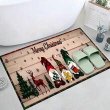 Felpudo con tema navideño, de poliéster, alfombra decorativa para el piso adecuada para la entrada del hogar, sala de estar, dormitorio y cocina