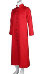 Sotana de hombre, bata de iglesia, bata de coro, ministro, clérigo, púlpito litúrgico de 5 colores, disfraz de Halloween - Rojo - Ver 7