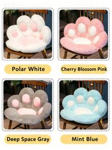 1PC Cartoon Bear Paw Half Wrap Around Cushion, Office Seat Cushion, Cat Paw Cushion, Home Decor, Christmas Decor Holiday Cushions Cushions For The Home