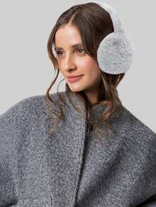 قطعتان/قطعة واحدة من أغطية الأذن الناعمة والفراء، أغطية أذن دافئة وجميلة للطقس البارد، أغطية أذن قابلة للطي كاكسسوار شتوي باللون الأبيض