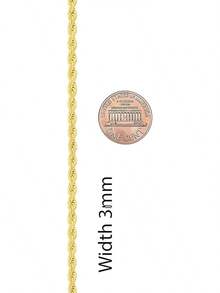 JEWELRY 24k Gold Plated 3mm Gold Rope Chain Men & Women Cut Gold Chain Necklace Women & Necklace Men 14 To 36 Inch - 金子 - 查看 9