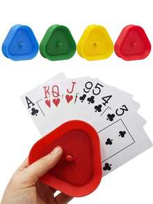 4-Piece - Playing Card Holder, Hands-Free Playing Card Holder Tray With Foldable Table Stand, Fan-Shaped 3-Tier Design, Suitable For Card Games, Poker Parties And Family Card Game Nights. - Multicolor - View 11