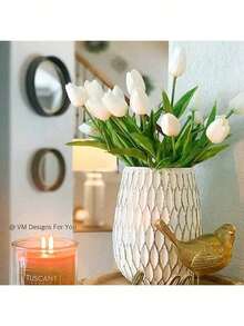 1/5/10/20pcs Romantic Premium Artificial Flowers Centerpieces,Plastic Flowers Real Touch Tulips Silk Bouquet, Artificial Flowers For Wedding Room Home Hotel Party Event New Years Gifts Handheld Flower Arrangement For Valentine's Day Wedding/Home/Bedroom/Living Room/Table Decoration/Bride's Bouquet/Outdoor Garden