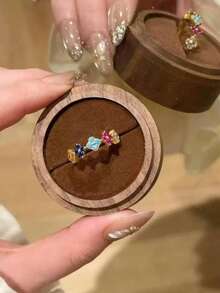 1 Stück Dopamin Monet Garten Regenbogen Ring, delikates Luxus Nischendesign, süß & vielseitig