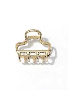 1 Peça Clipe de Cabelo Geométrico de Metal de Cor Sólida, Adequado para Mulheres com Cabelo Fino, Serve para Penteados Meio-Presos, Clipe de Cabelo na Nuca, Adequado para Uso Diário de Mulheres, Acessório de Cabelo de Inverno, Moda Elegante Grampo de Cabelo