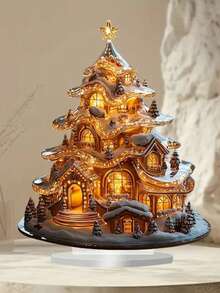 2 Decorazioni natalizie piatte in acrilico 2D a forma di albero di biscotti con supporto - eleganti per il soggiorno, l'ufficio e la tavola delle feste - include base