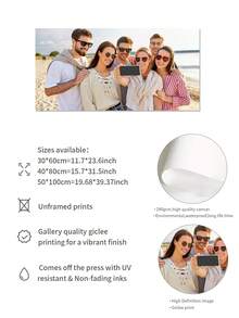 1pc Customized Large Unframed Canvas Photo Poster, Personalize With Your Own Photo, Ideal For Wedding, Party, Birthday, Anniversary Decoration, Custom Photo Gift, Party Decor, Easy To Hang, Great Room Decor - Multicolor - View 5