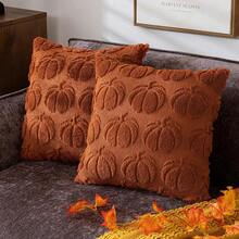 EstiloTendenciaGenéRico 2 Fundas De Almohada De OtoñO,Funda De Almohada De Calabaza De Halloween,Funda De Cojines Cuadradas-Para OtoñO, AccióN De Gracias Para Sofá Y DecoracióN Del Hogar (MarróN)Calidad PremiumVersióN Mejorada - Marrón - Ver 13
