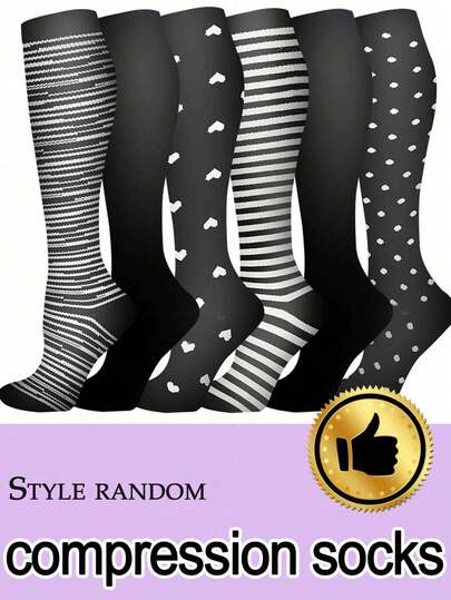 Kompressionsstrümpfe für Frauen und Männer, weiche, leichte Kniestrümpfe, Unisex-Socken mit geringem Druck, Unterstützung für Krankenschwestern, Laufen, Sport, Reisen