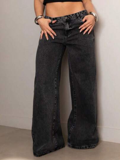 Calça Wide Leg Jeans Feminina Atemporal com Caimento Perfeito e Muito Estilo