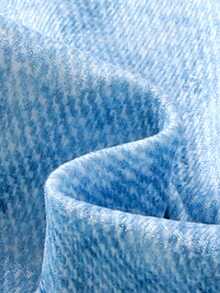 3件套女婴翻领仿口袋上衣、卡通动物印花裤子+头带 - 藍白色 - 查看 11