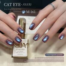 XEIJAYI 1PC 15ml Cat Eye Nail 2025 Holographic Nail Art Reflective Cat's Eye Magnetic Nail Gel Soaking UV LED Gel Salon Female Nail Art Tools Fashion Nail Gel Local Warehouse - 淺藍色 - 查看 9