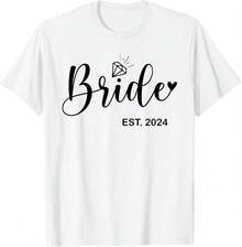 Bride Est. 2024 Bridal Wedding Matching Gifts Woman T-Shirt.Jpg