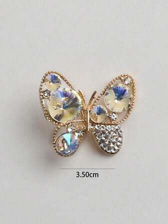 2pcs Cute Rhinestone Inlaid Metal Butterfly, Fashion Exquisite Classic Accessory, Elegant Lady Sexy Bride High Heels, Sneakers, Flats Shoelace Decoration, Bag Decor, Women Shoes Fashion Party Versatile Matching