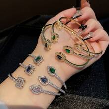 1 Piece Exquisite, Gorgeous, High-End, Versatile Copper Inlaid Cubic Zirconia Women's Bracelet, Women's Valentine's Day Gift Wedding Jewelry, Suitable For High-End Occasions, Daily Wear, For Mothers, Mother's Day Gift ﻿ - 1# - View 9