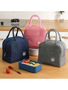 1 Stück/2 Stücke isolierte Lunch Tasche, thermische Mahlzeiten Tragetasche, dicke wasserdichte Handtasche für Büromitarbeiter, Studenten, Picknick, Outdoor Nutzung