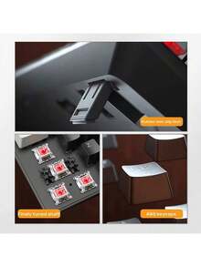 Acer OKW132 Split Mechanical Keyboard, 87-Key Compact Layout, Silicone Keycaps, N-Key Anti-Ghosting, Splash-Proof Design, Long Battery Life, Smart Switching, Ergonomic Comfort, Blue And White - Blue and White - View 3