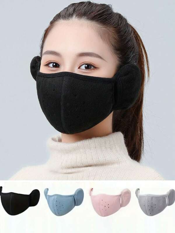 Máscara facial con orejeras 2 en 1 para el invierno, a prueba de viento y frío, máscara cálida, anti congelación, transpirable, orejeras para hombres y mujeres, máscara gruesa para ciclismo al aire libre
