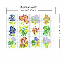 12pcs Fruit & Floral Cross Stitch DIY Kit, Includes Various Patterns, Full Set With Needles & Threads, 11CT Pre-Printed Embroidery Cloth, Handmade DIY Decorative Painting, Wall Hanging, Holiday Gift, Home Decor