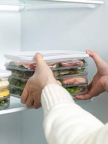 Ensemble de boîtes de conservation d'aliments pour animaux de compagnie scellées, boîte de conservation fraîche transparente à plusieurs couches avec couvercle, boîte à bacon pour animaux de compagnie, organisateur de réfrigérateur, boîte-repas hermétique pour réfrigérateur, boîte de conservation des aliments, boîte d'emballage pour viande/aliments surgelés réutilisable, boîte de portion transparente, boîte de rangement pour fruits et légumes, accessoires de cuisine, articles de première nécessité, fournitures de cuisine, convient aux passionnés de cuisine, boîte de rangement de cuisine