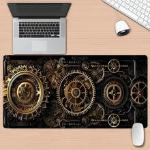 1pc Vintage Steampunk Gear Silicone Mouse Pad, Expanded Keyboard Desk Mat, High Definition Printing, Minimalist Style, Black Surface, Office & Gaming Accessory