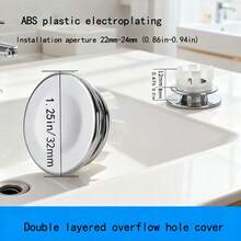 2/4/6pcs Plastic Bathroom Kitchen Sink, Replacement Of Overflow Cover Ring Insert, Chrome Hole Circular Drainage Cover, Sink Accessories, There Are 3 Different Overflow Methods With Different Specifications. Please Note That The Packaging Specifications Include 6 Pieces, 4 Pieces, And 2 Pieces. This Product Is Not A Universal Model. Please Confirm If The Product Size Is Suitable Before Purchasing