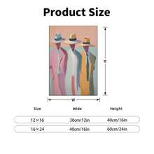 1PC Three Men Wearing Wide-Brimmed Hats (Light Colors)12X16inch And 16x24inch Framed , Classic Wooden Frame, Suitable For Living Room, Bedroom, Bathroom And Other Decorations, Perfect Gifts For Christmas, Halloween And Thanksgiving