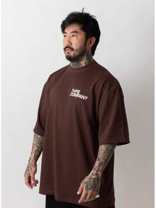Oversized Company T-Shirt - 鏽棕色 - 查看 2