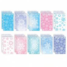 12 件雪花螺旋笔记本、学生笔记本、单词笔记本、螺旋笔记本、材料笔记本、便签本、学校用品、学生奖品、派对便签本、返校用品、圣诞便签本 - 彩色 - 查看 3