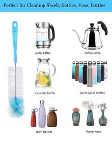 3 Pieces Long-Handled Glass Bottle Brush Set, Kitchen Glass Bottle Cleaning Brush, Milk Bottle And Tea Cup Washer, Electricity-Free Manual Cleaning Tool - Multicolor - View 2