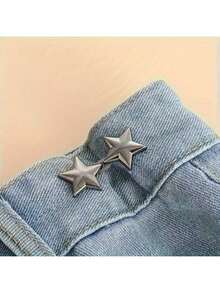 1 Paar/2 Paar Sternform Jeans Knöpfe, Hosen Taillengurt, einstellbare Gürtelschnallen Sets, ohne Nähen und ohne Werkzeuge abnehmbare dekorative Gürtelschnallen, Jeans Knöpfe Pins für weite Jeans, Hosen